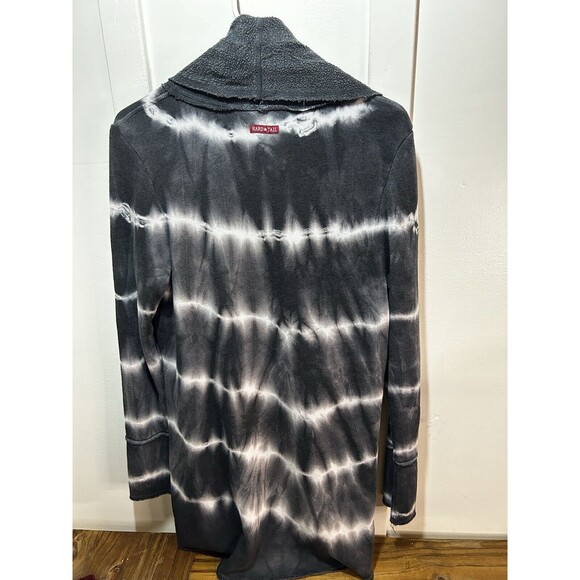 Hard Tail Open Front Cardigan Sweater Duster Fleece Cozy Gray Tie Dye Small - Picture 4 of 7